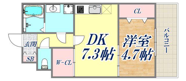 KTIレジデンス月見山2(1DK/1階)の間取り写真
