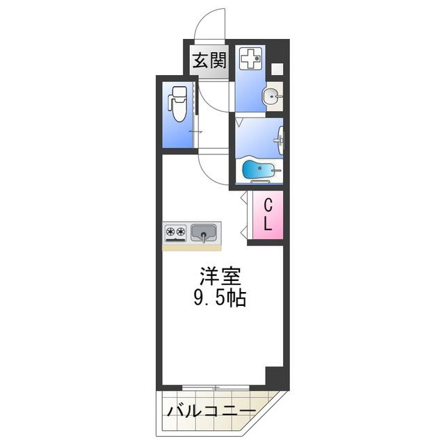 KSロイヤル天王寺北(ワンルーム/6階)の間取り写真