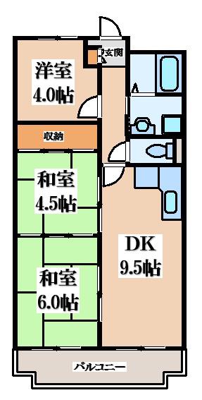 ロイヤル俊徳(3DK/2階)の間取り写真