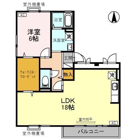 リシェス・オカザキ(1LDK/3階)の間取り写真