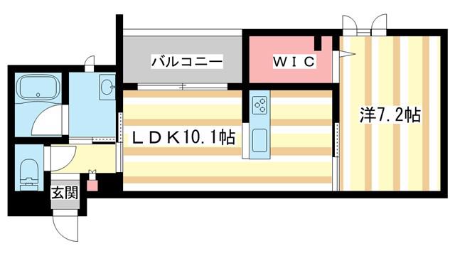 コティマ生駒駅前(1LDK/3階)の間取り写真