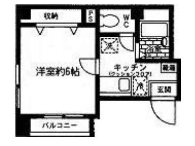 ソレイユ東麻布(1K/1階)の間取り写真