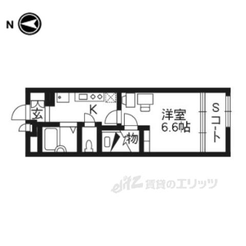 レオパレス御池(1K/2階)の間取り写真