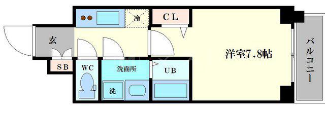 LC大阪ドームシティ(ワンルーム/4階)の間取り写真