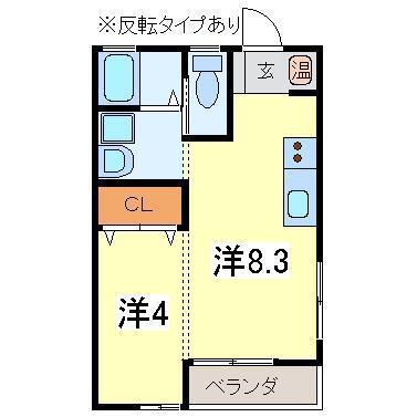 プレステージ(ワンルーム/2階)の間取り写真