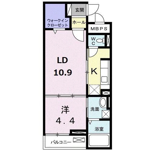 YSアビタシオン(1LDK/1階)の間取り写真