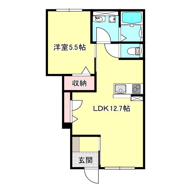 FLEUR DE LIEN I(1LDK/1階)の間取り写真