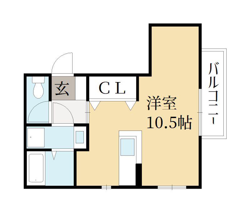 一乗寺北大丸町計画(ワンルーム/2階)の間取り写真