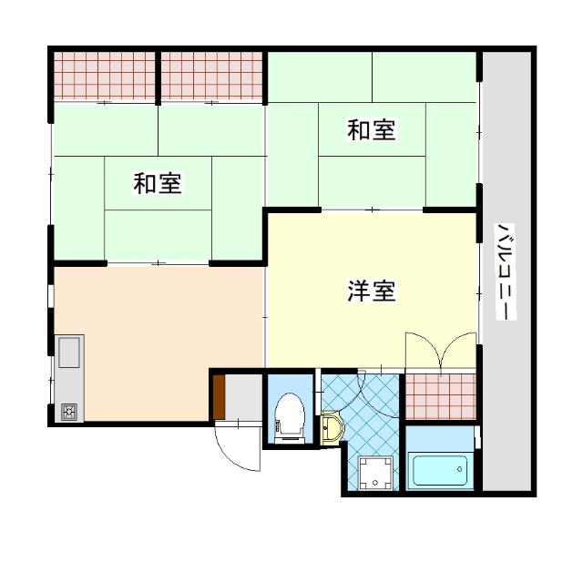 高橋コーポ(3DK/1階)の間取り写真