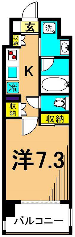 ATGパーク東品川(1K/5階)の間取り写真