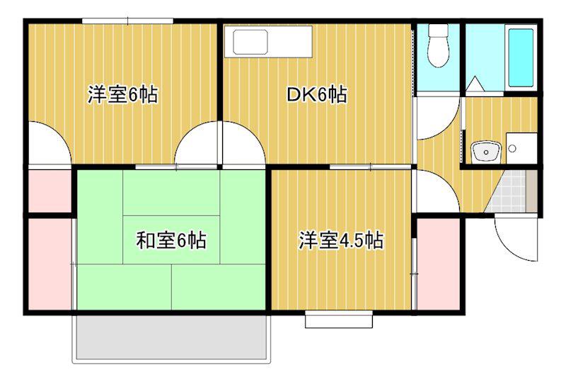 コナハイム(3DK/2階)の間取り写真