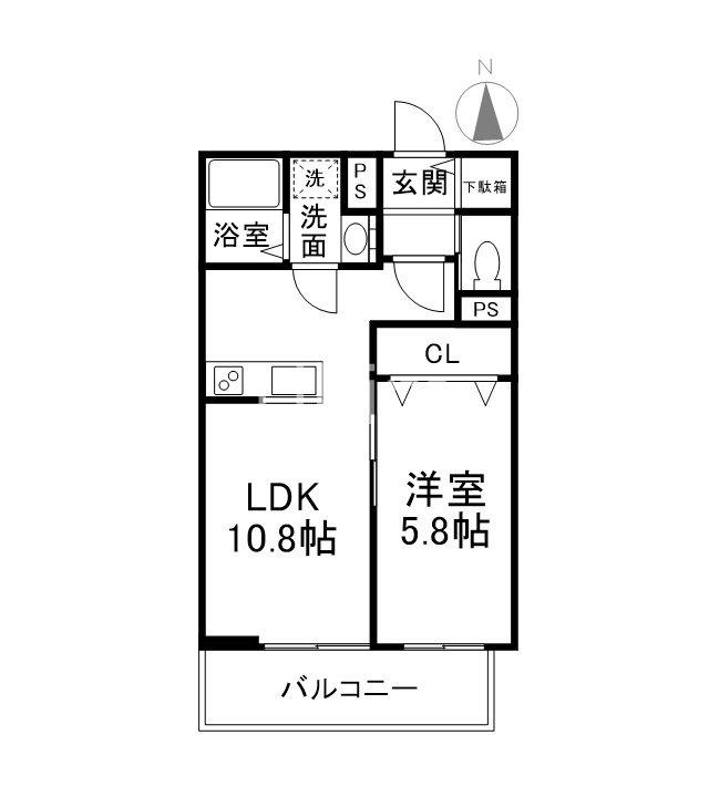 FOREST MAISON 京都北山 ウエスト(1LDK/1階)の間取り写真