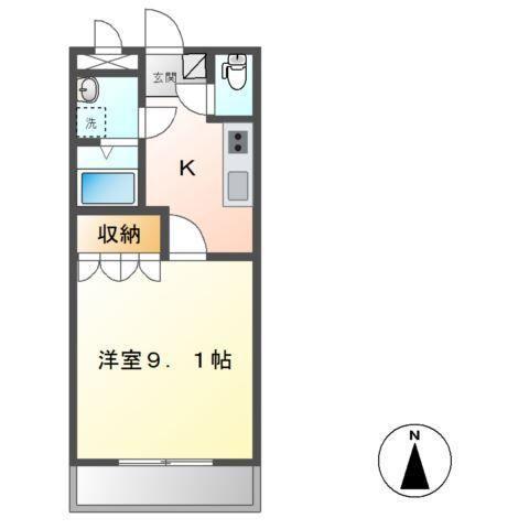 トレスエルマーナ(1K/2階)の間取り写真