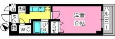 コスモコート(1K/5階)の間取り写真