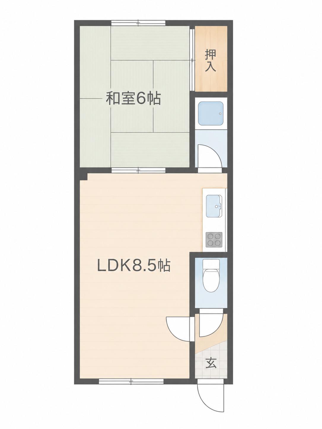 コーポ柴(1LDK/3階)の間取り写真