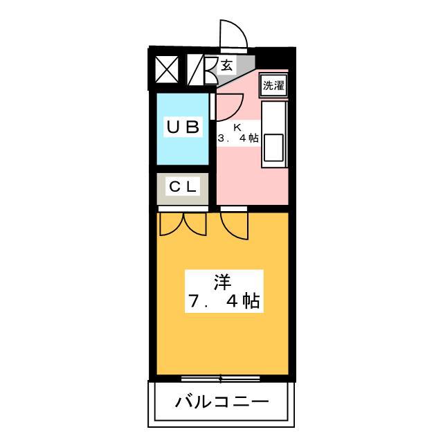 リバティハイツIII(1K/4階)の間取り写真