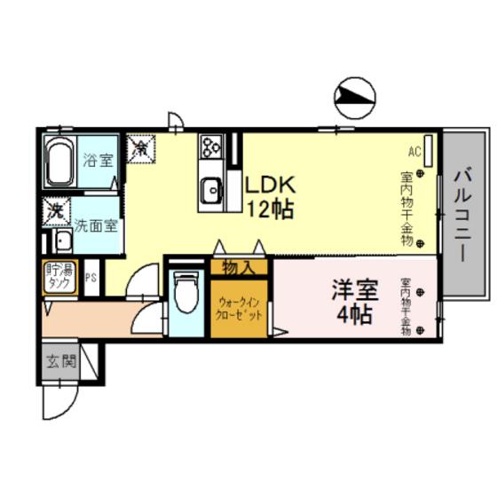 グランドゥール駅南(1LDK/3階)の間取り写真