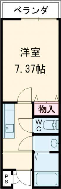 グリーンゲイブルズ大町(1K/2階)の間取り写真