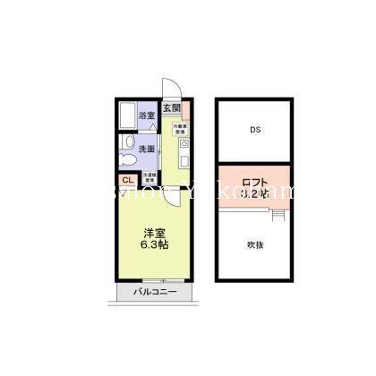 パルトネール日吉II(1K/2階)の間取り写真