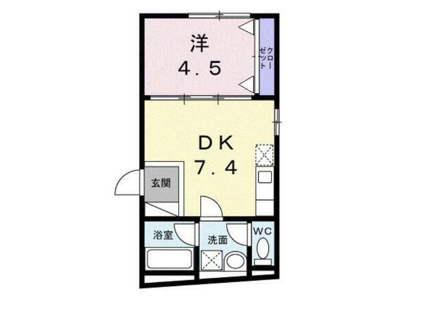 ブルー パレット 新宿中落合(1DK/2階)の間取り写真