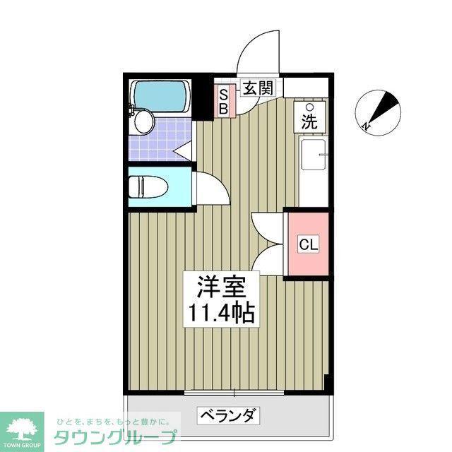 フェリオ毛呂山(ワンルーム/5階)の間取り写真
