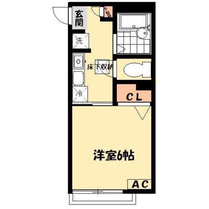 ショコラ ヴィラ(1K/1階)の間取り写真