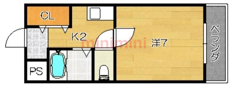 レジデンスSHIII(1K/3階)の間取り写真