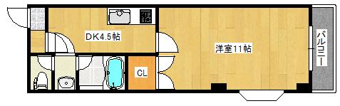 アメニティ福寿21(1DK/3階)の間取り写真