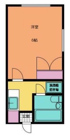 コーポ英(ワンルーム/1階)の間取り写真