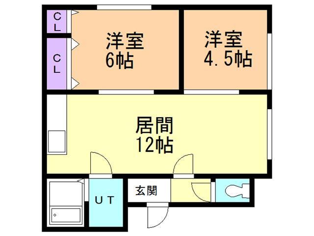 アメニティパークノボリベツ(2LDK/1階)の間取り写真
