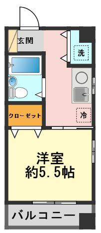メゾン千代田(1K/2階)の間取り写真