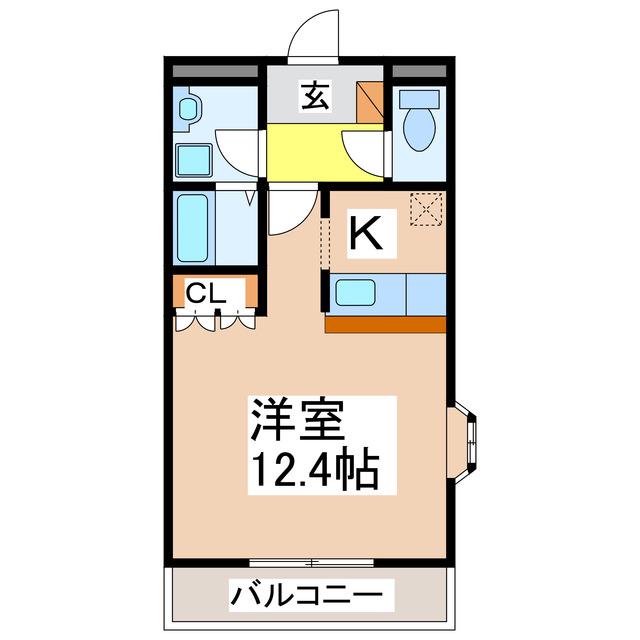 ハイムエルアール(1K/1階)の間取り写真