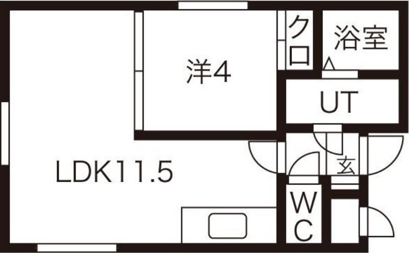 クリスタルパレス(1DK/3階)の間取り写真