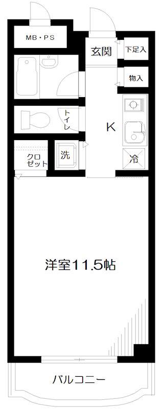 日神パレス生麦(1K/7階)の間取り写真