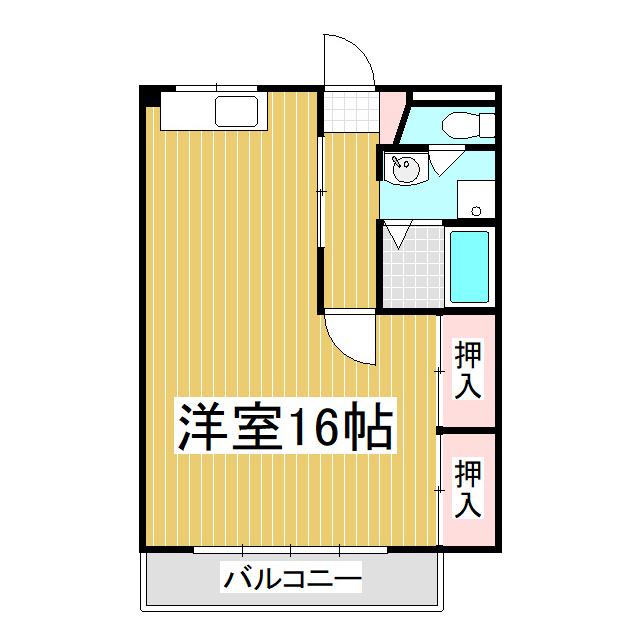 ヴィンヤードテラス(ワンルーム/2階)の間取り写真