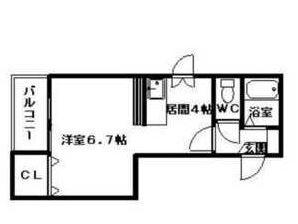 ツインビルいとう2号館(1DK/1階)の間取り写真