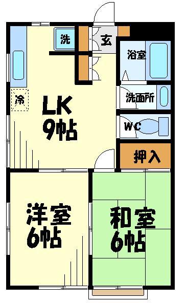 コープ大平(2LDK/2階)の間取り写真