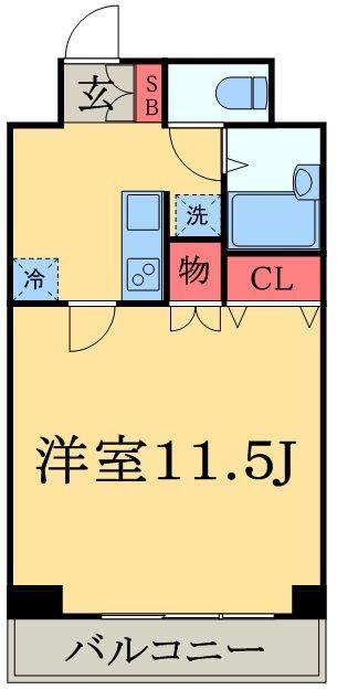 ステーションサイドなかむら(1K/6階)の間取り写真