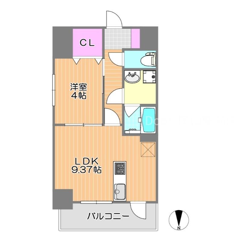 KABAYA GARDEN TONDACHO(1LDK/3階)の間取り写真