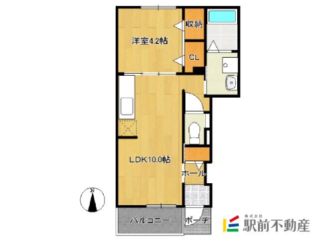 エレガント本町(1LDK/1階)の間取り写真