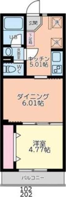 HOUSE518(1DK/1階)の間取り写真