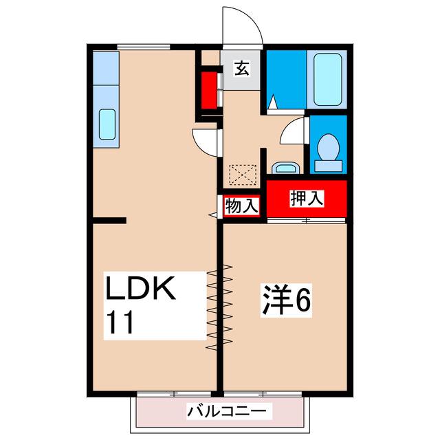 いとうハイツB(1LDK/1階)の間取り写真