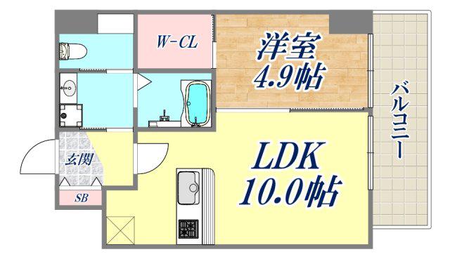 アヴェニール永沢(1LDK/2階)の間取り写真