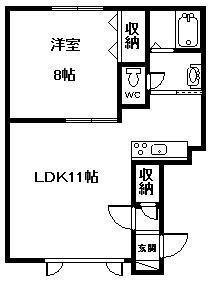アピアA棟(1LDK/3階)の間取り写真