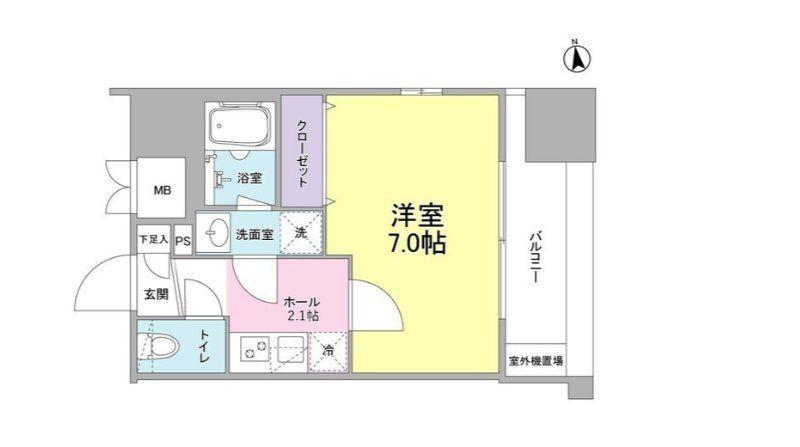 リバーレ東新宿(1K/10階)の間取り写真
