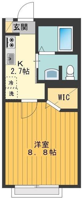 ラ・シエスト(1K/1階)の間取り写真