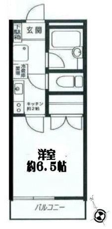 BONLEVARD KIKUNAブールヴァール菊名(1K/2階)の間取り写真