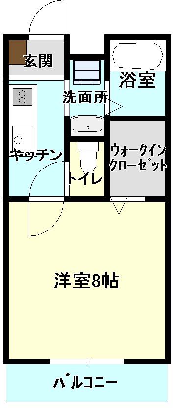 ハウス内田(1K/2階)の間取り写真