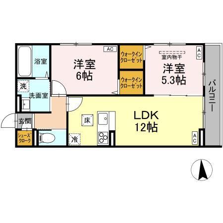 シャイニングDAYS(2LDK/1階)の間取り写真
