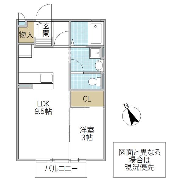 プレアデス見川E(1LDK/2階)の間取り写真